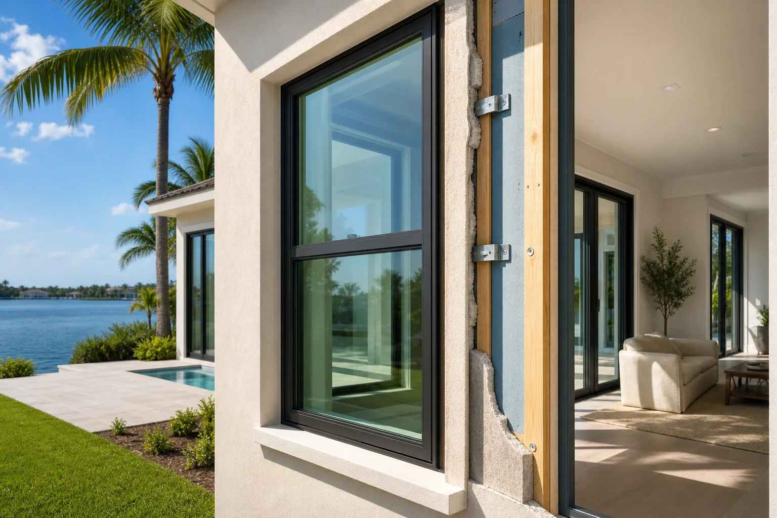 How Stucco and Frame Construction Affect Impact Window Installation